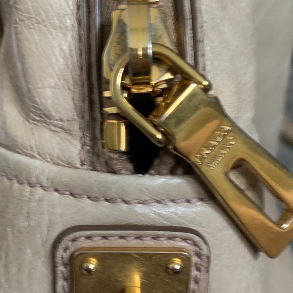 Prada Beige Leather Satchel with Gold Hardware - Picture 4 of 7